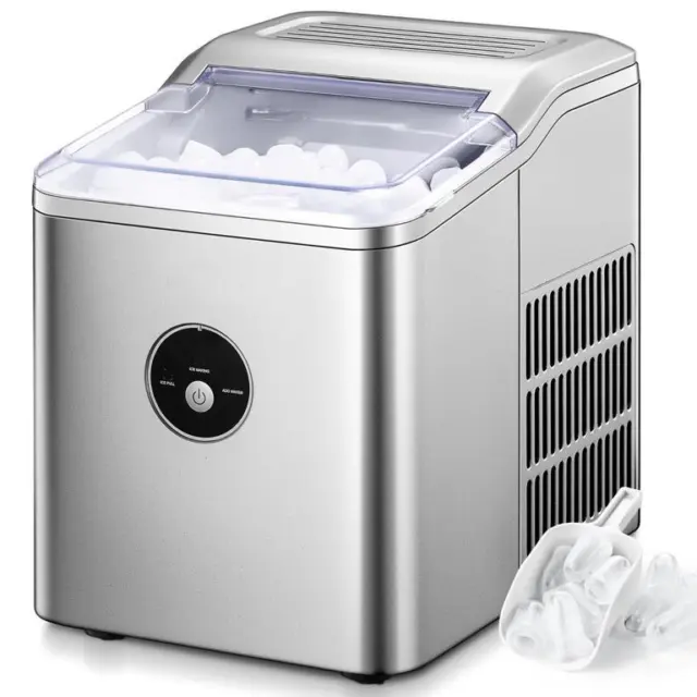 Eiswürfelbereiter Eiswürfelmaschine Icemaker Eismaschine Eiswürfel 1,5L Silber