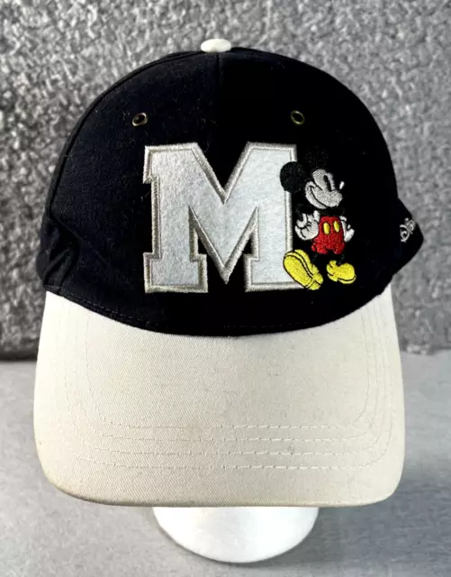 Mickey Mouse M Walt Disney World Parks Hat Cap Black Strapback