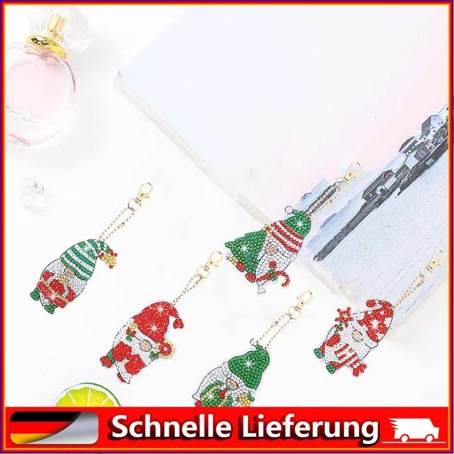 Weihnachts Diamond Painting Schl?selanh?ger, DIY Weihnachtsdeko Kobold Anh?ger,