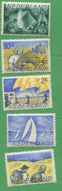3 Sets of 5 1949 Netherlands Stamps B194-B198 Cat. Val. $25 Cultural & Social