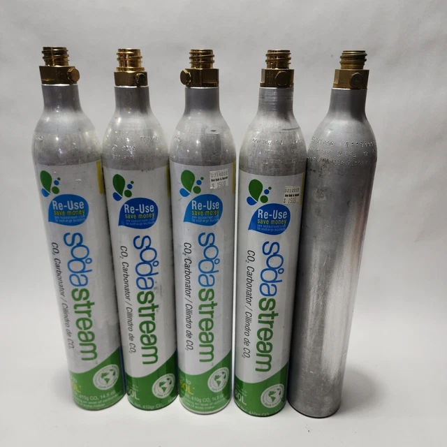 LOT 5 EMPTY Sodastream CO2 Canisters Gas Tank Bottles 14.5oz 60L Soda