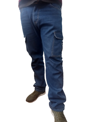 Pantaloni Uomo Cargo jeans da lavoro con Tasche Laterali Multi-tasche tasconi 2