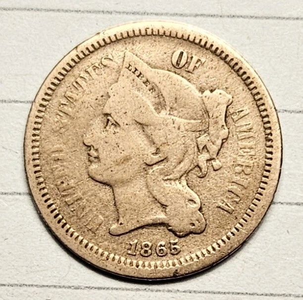 1865 Three Cent Nickel Piece 3C Circulated Civil War Date US Type Coin SEE PICS 1865 Three Cent Nickel Piece 3C Circulated Civil War Date US Type Coin SEE PICS