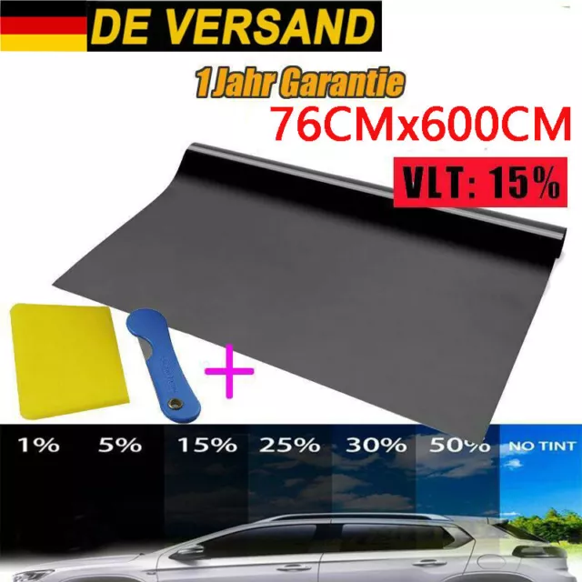 Tönungsfolie 25% Scheibenfolie Sonnenschutzfolie Auto KFZ Fensterfolie  0.5x3m DE