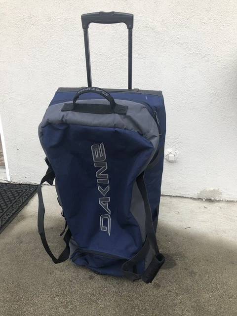 Dakine 85L Split Roller Rolling Wheeled Travel Luggage Suitcase Duffle Bag Blue
