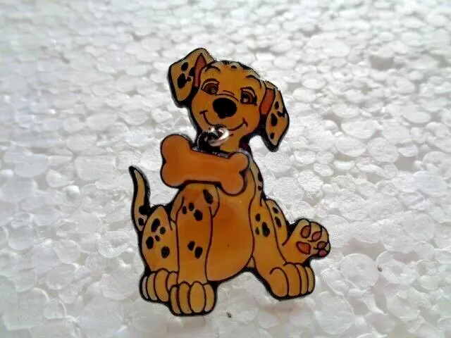 Disney issued 101 Dalmations film puppy with bone rare metal lapel pin