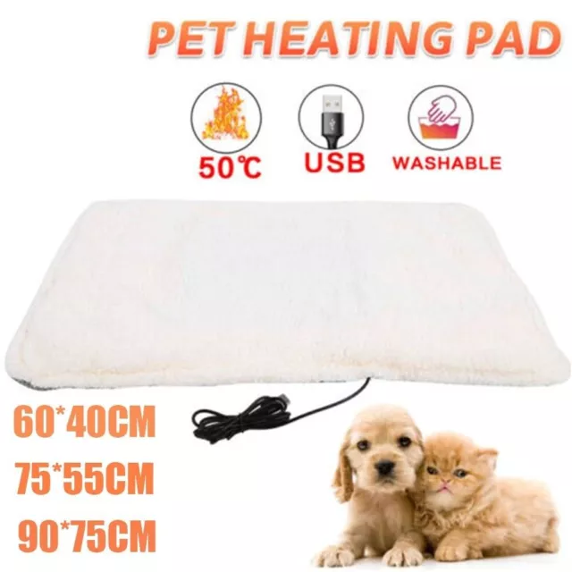 USB Electric Pet Heat Pad Heater Blanket Mat Dog Cat Warm Bed Waterproof Home