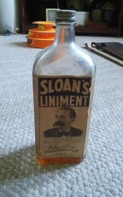 Vintage Sloans Liniment Bottle 16oz Standard Laboratories USA Made