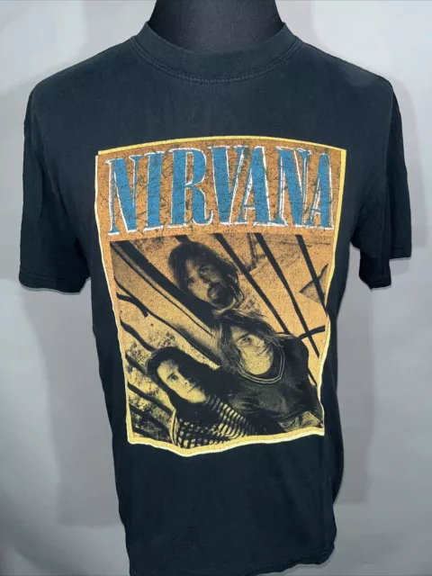 Vintage 2004 Curt Cobain Nirvana Black Concert T Shirt Sz Medium