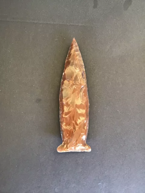 5 1/4in. Indian Arrowhead Replica Made From Flint.
