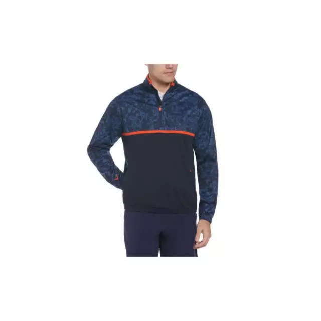 Callaway ABSTRACT CAMO PRINT WIND 1/4 ZIP JACKET NAVY