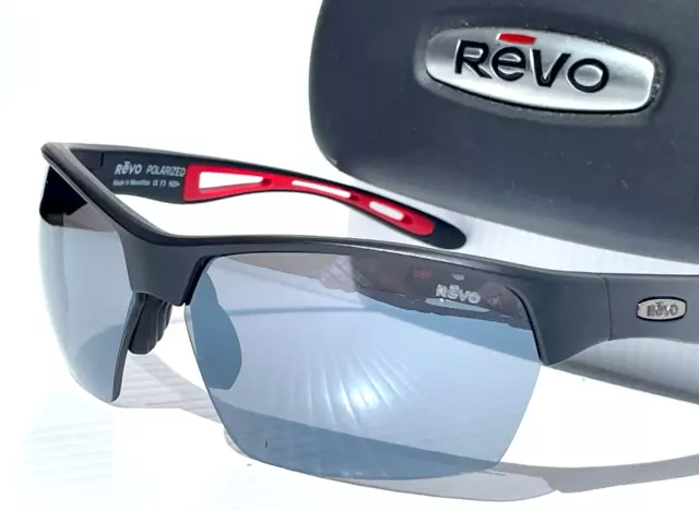 NEW Revo JETT Matte Black with Red POLARIZED Grey Lens Sunglass RE 1167 01 GY