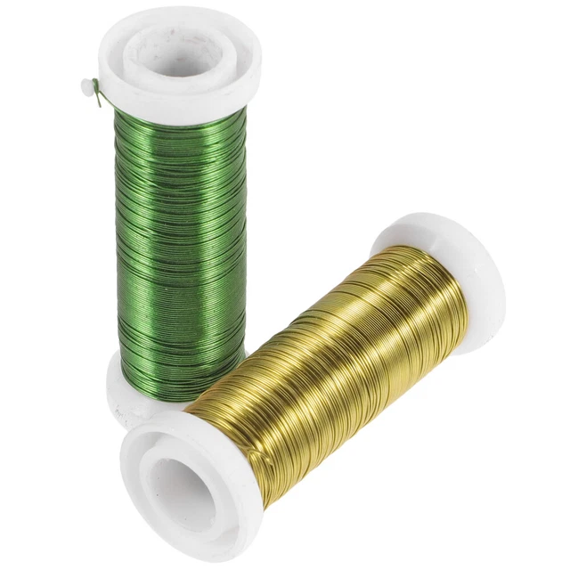2 rollos de cables de tallo de flores falsas multifunción hágalo usted mismo cables de tallo flor de metal
