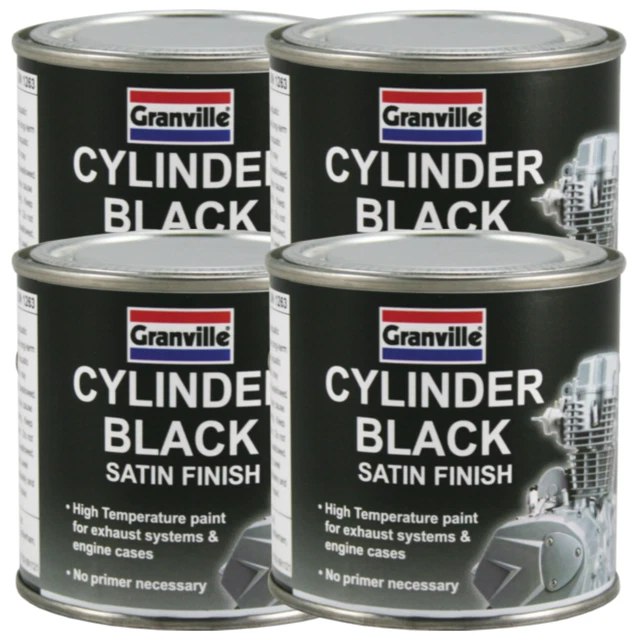 Cilindro Granville nero raso vernice motore smalto scarico calore ad alta temperatura 250 ml