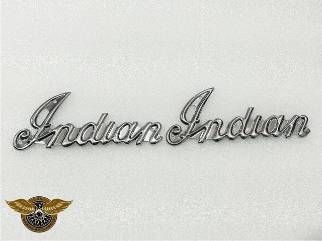 Paire D'emblèmes De Réservoir Indian Script Pour Indian Chief Motorcycle...
