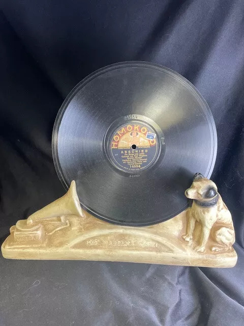 Vintage RCA Chalkware Advertising Record Display Nipper His Masters Voice.