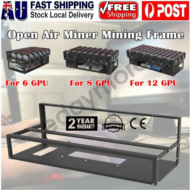 6/8/12 GPU Frame Mining Rig Open Air Miner Frame Case Parts Motherboard Bracket