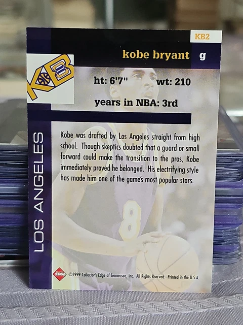 Carte à Collectionner KOBE BRYANT - Draft Pick 1996 - Version Bleue Hornets - Rare - État Near Mint