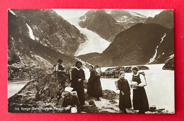 Foto AK NORGE Norwegen um 1920 Typen Bondhusbrae, Hardanger  ( 110615