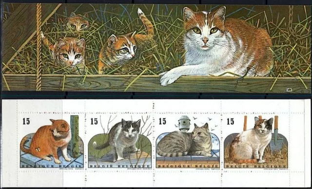 BELGIQUE Chats, chat, cats, gato, Carnet (1993) - Yvert N° 2521/24 **. MNH