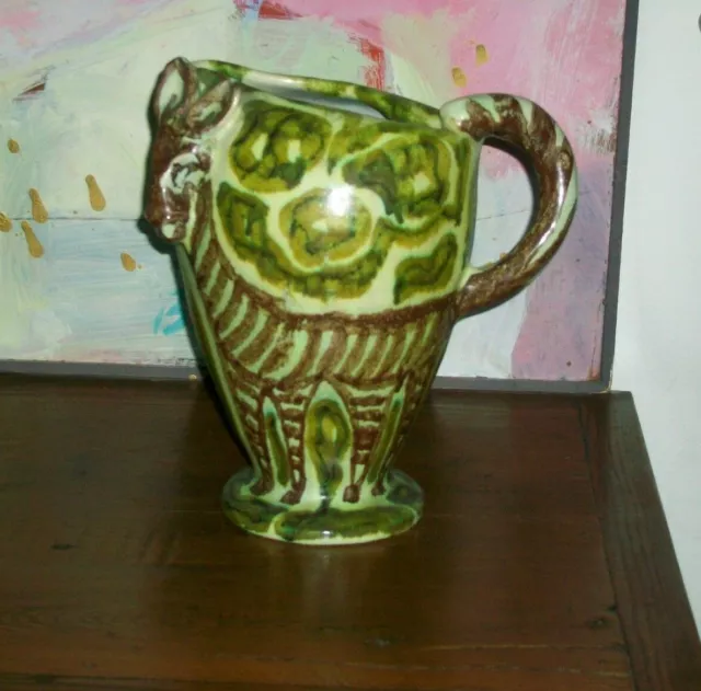 Italian Mid Century Art Pottery DONKEY Pitcher / Vase Fanciullacci Italy RARE
