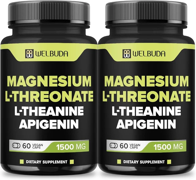 2 PACKS_60 CAPSULES Magnesium LThreonate with LTheanine & Apigenin 1500Mg 53.95 PicClick AU