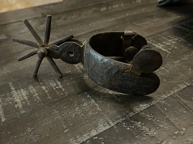 antique iron spur cowboy western hand forged