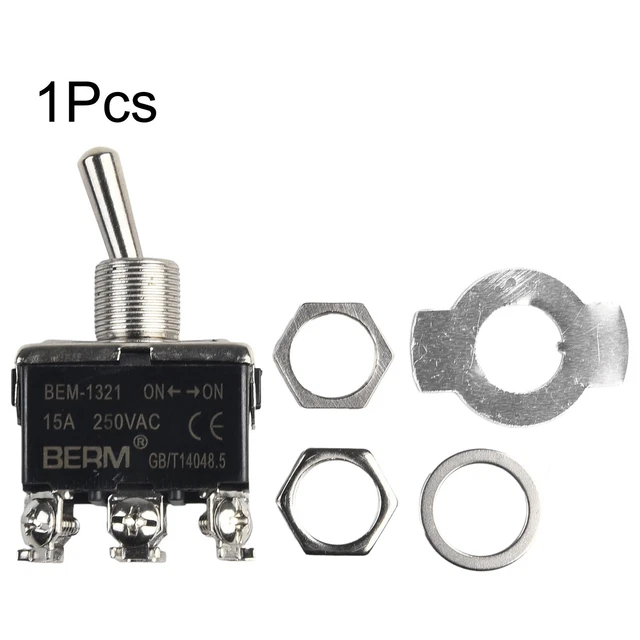 ON/OFF/ON LATCHING TOGGLE Switch Double Pole Screw Terminal 125mm ...