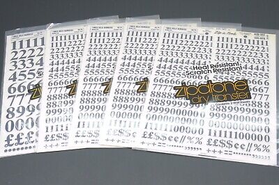 Lote de 5 paquetes de letras de transferencia en seco zipatone Varias Tallas veces Negrita Números