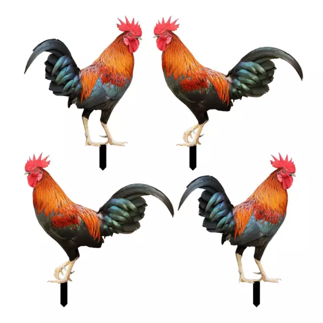 Animal Statue Garden Stakes Ornament Standing Chicken Sculpture Easter Decor