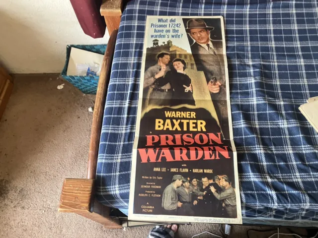 prison warden, 1949, insert movie poster, warner baxter