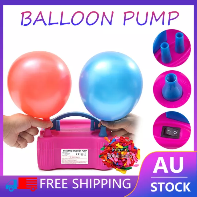 Electric Balloon Pump 2 Nozzle Automatic Portable 600W For Party Arch AU Plug