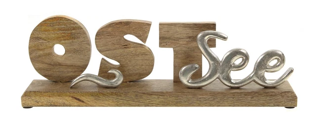 Mar Baltico Legno Scritta 40 CM Metallo Lettere Molto Decorativo Mare Vacanze