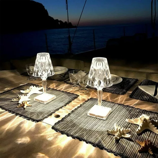 Lampada Da Tavolo Led Ricaricabile Per Bar Ristoranti Hotel Pub Trasparente
