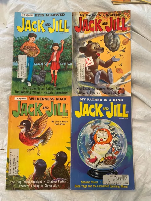 Vtg  Jack and Jill childrens Magazine 1970 Stories crafts Space  ￼retro Lot Of 4