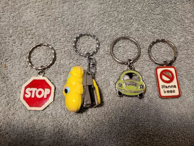 Lot of (4) Vintage 1980-1990's Keychains (NEW OLD STOCK) LOT#1237