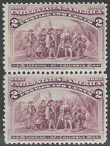 SC#231 - 2c Columbian Exposition Vertical Pair MNH (231-15)