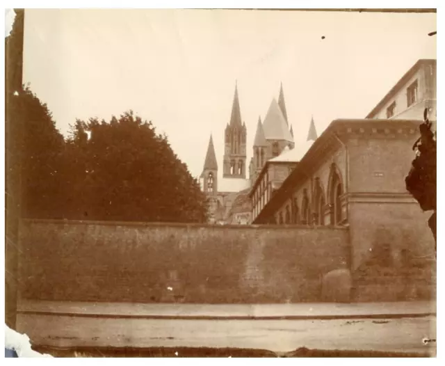 France, Caen, Eglise de Saint Etienne  vintage citrate print Tirage citrate