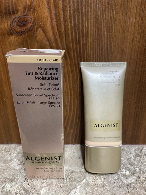 NUEVO EN CAJA Hidratante de reparación de tinte Radiación Algenist 1,35 oz LUZ