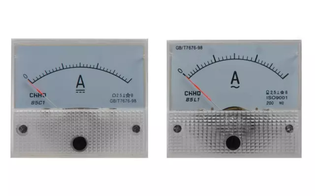 Amperemeter AC / DC Einbauinstrument Messinstrument Einbau analog Panel Meter
