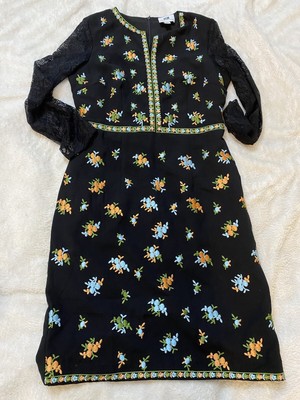 black floral bodycon waist dress