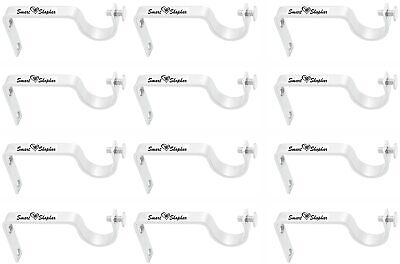 Smart Stainless Steel Chrome Curtain Rod Bracket Support Accessories -Pack of 12