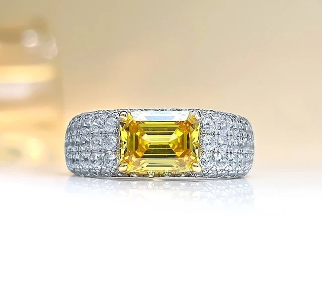 Pave Set Wedding Gift Ring 4CT VVS/D Lab Created Diamond 14k White Gold Plated