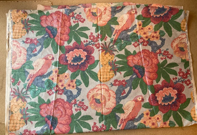 Vintage Stanley King Studio Margin Designs USA Fabric Tropical Pineapple Exotic