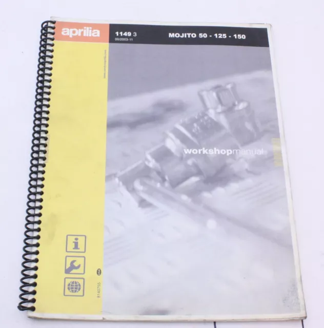 Aprilia Mojito 50 - 125 - 150 Dealer Service Tech Workshop Manual