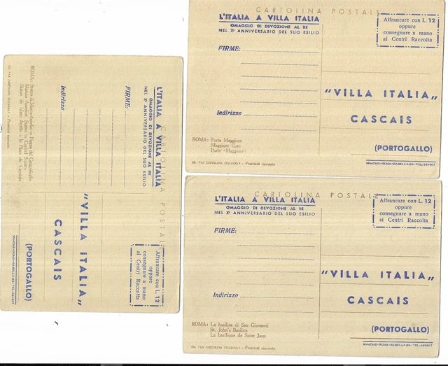 Lotto Di 3. Omaggio A Umberto Ii Nel X Dell'esilio, 1956.L'italia A Villa Italia