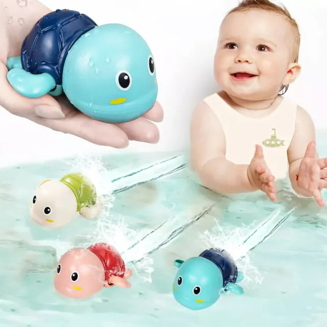 Baby Bath Toys Bathing Cute Swimming Turtle Whale Pool Beach Classic Chain Clock