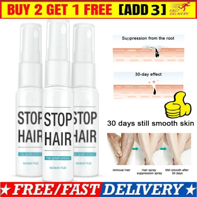 2024 Extra Strong Permanent Hair Removal Spray Stop Growth Inhibitor UK！