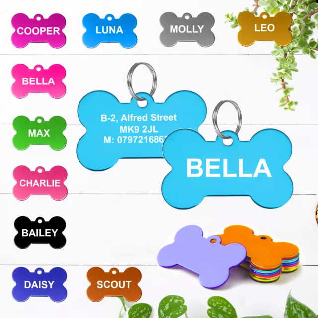 Engraved Dog Tag Personalised Id Tags Name Disc Pet Cat Tags Animal Cat Collar