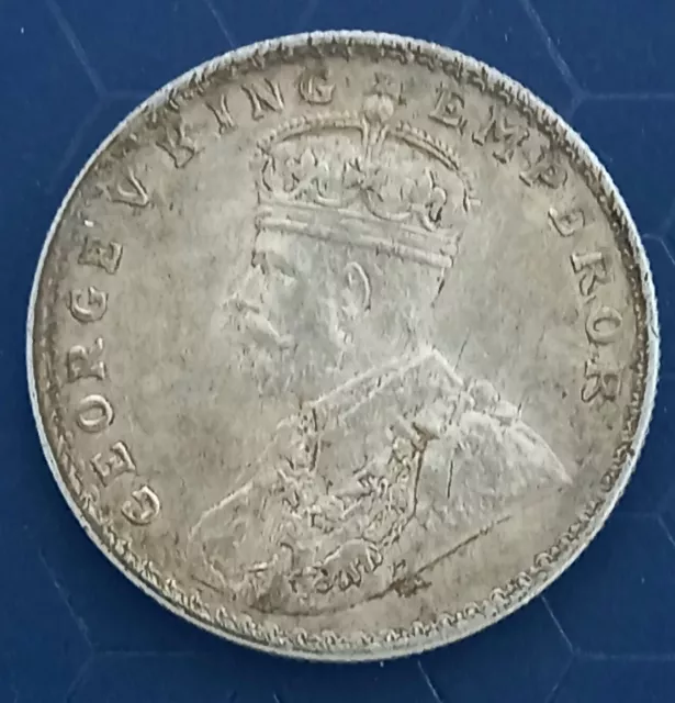 King George V 1916 India One Rupee Silver Coin